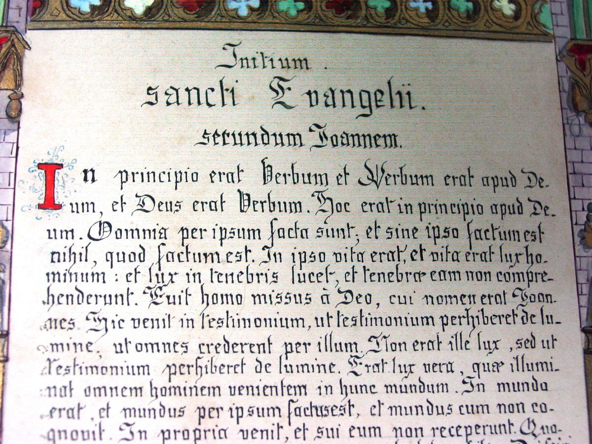 Enluminure : Canon d'Autel: "initium Sancti Evangelii"-photo-4