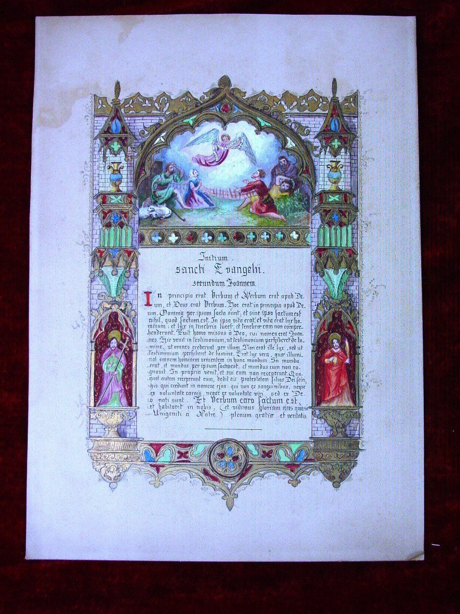 Enluminure : Canon d'Autel: "initium Sancti Evangelii"-photo-3