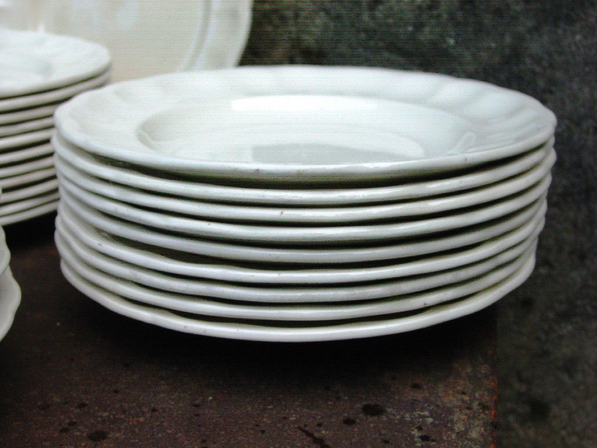 Set Of 25 Kg Lunéville Half-porcelain Plates-photo-3