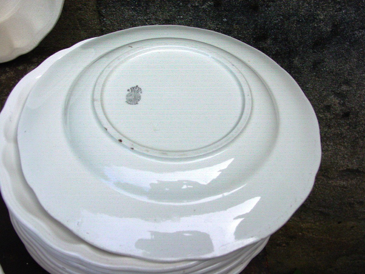 Set Of 25 Kg Lunéville Half-porcelain Plates-photo-4