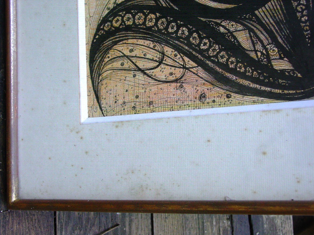 Marcelle Grasset (1910-2002) Ink Drawing-photo-2