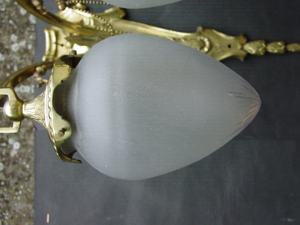 Pair Of Napoleon III Polished Bronze Sconces, Belle Epoque-photo-5