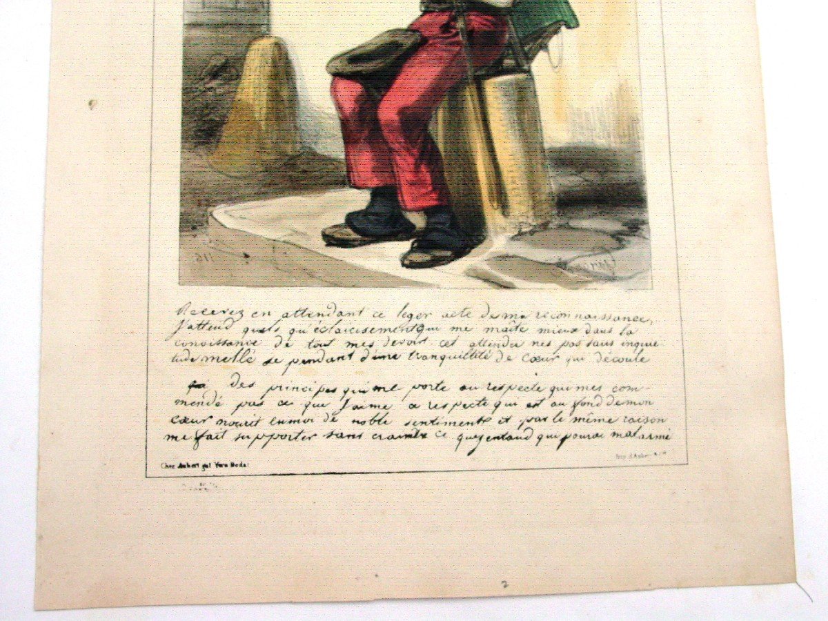 Paul Gavarni 2 Original Lithographs Charivari From 3/10/1838-photo-5