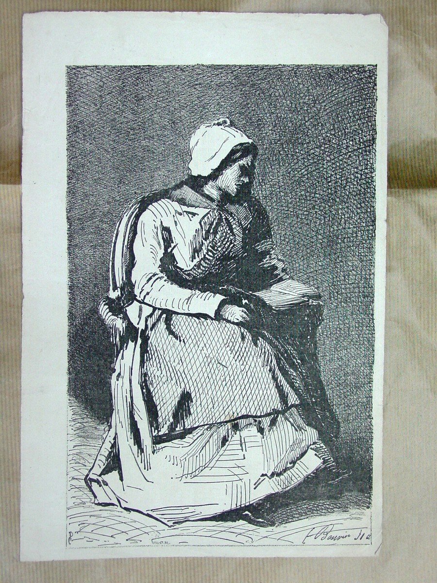 François Bonvin: 2 Uncommon Etchings-photo-2