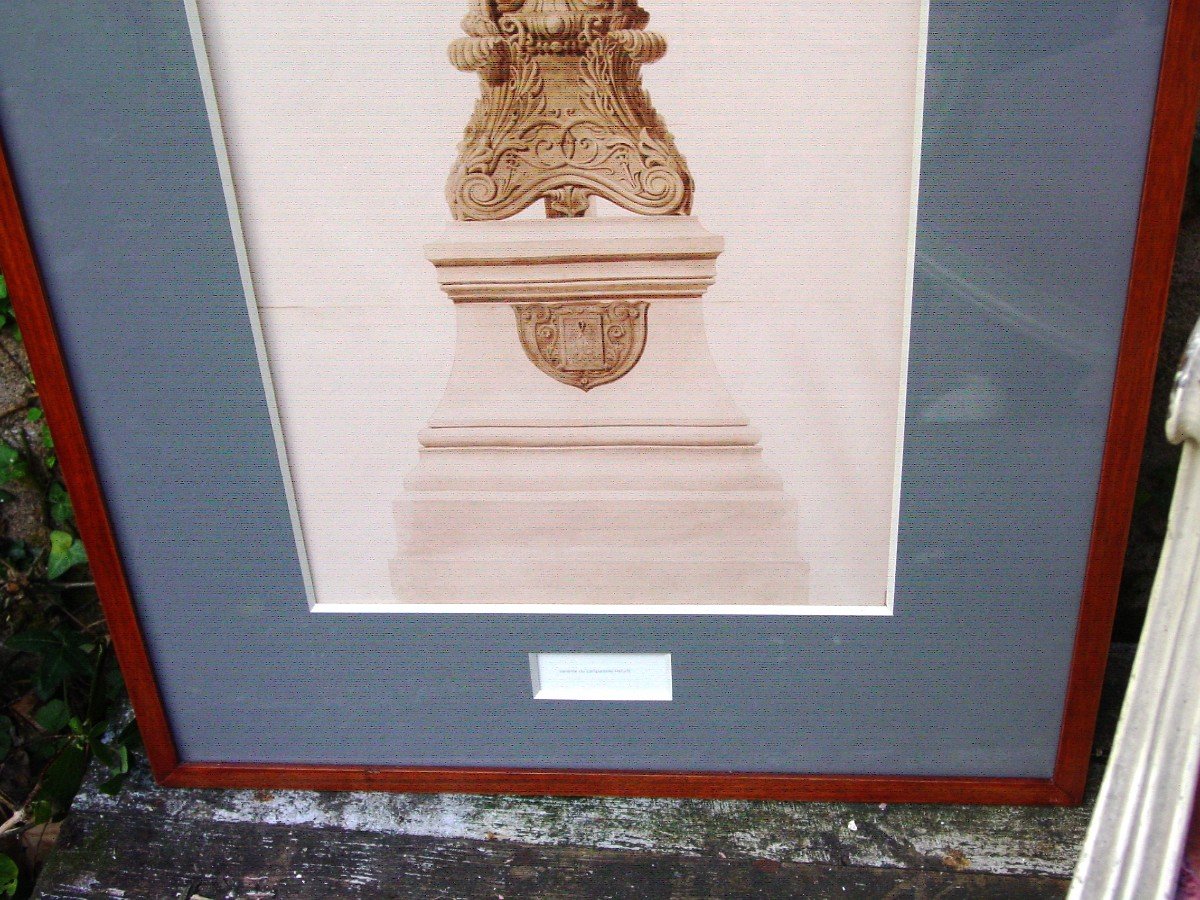 "variant Of The Hittorff Lamp" Offset Print Well Framed Circa 1975 Paris-photo-4