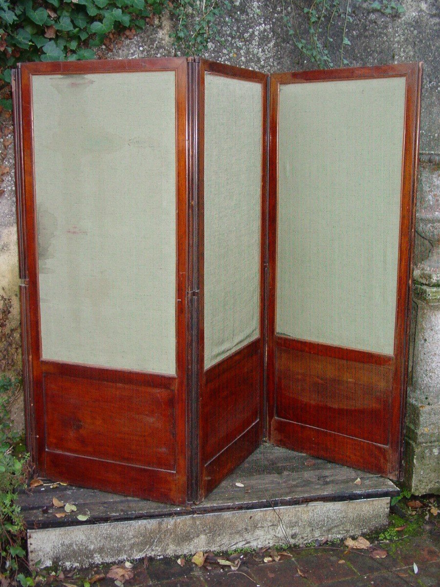 Screen (ht 157 X 195 Cm.) Mahogany 19th Century-photo-3
