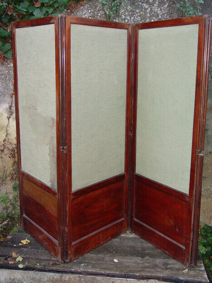 Screen (ht 157 X 195 Cm.) Mahogany 19th Century