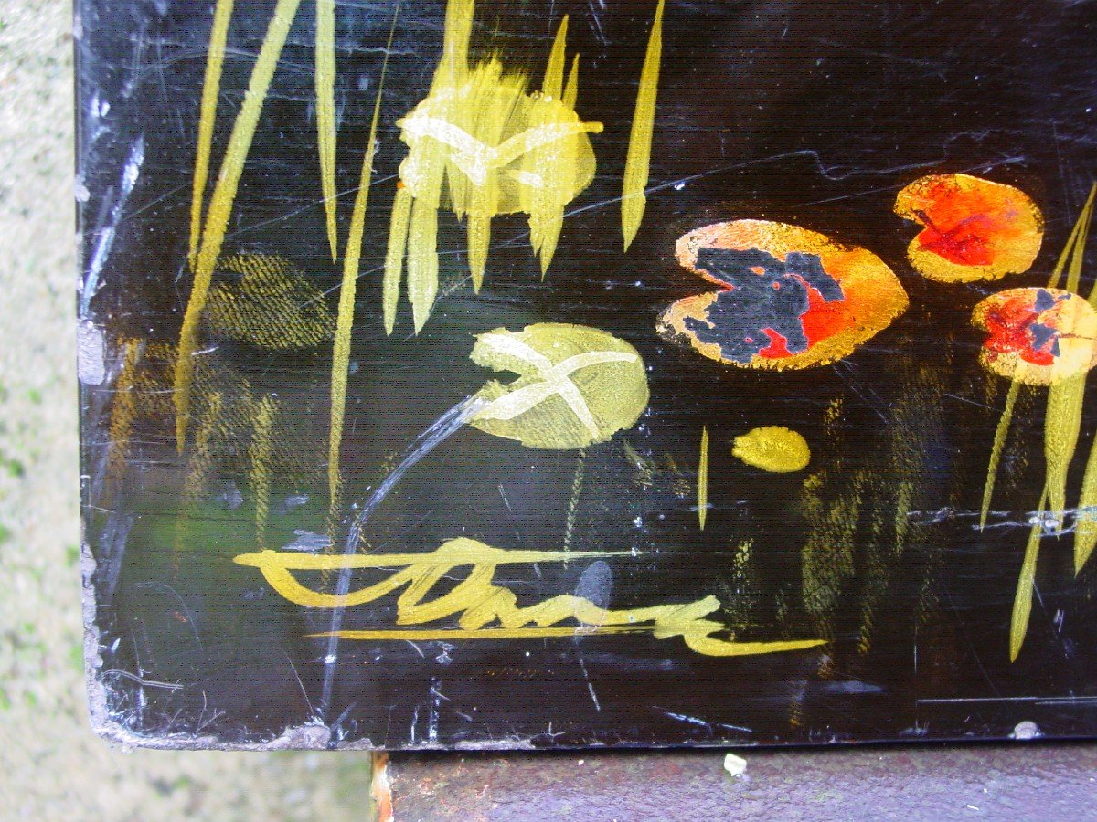 Lacquer Panel Vietnam, Indochina Signed Thanh Lê?-photo-2