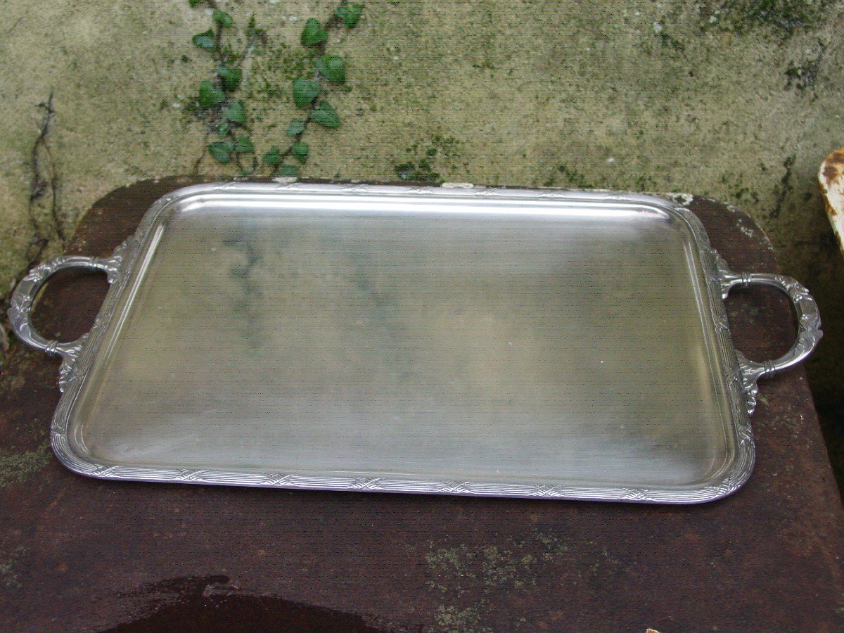 Silver Metal Tray 1900 Louis XVI Empire Style