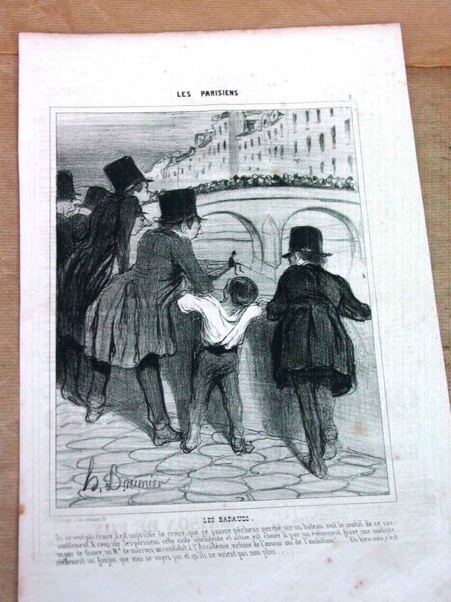 5 Daumier Lithographs "parisian Emotions" Charivari-photo-3