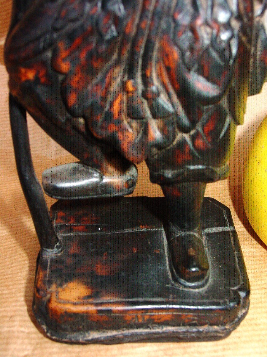 Japon, Chine Vieux Sage En Bois De Racine Sculpté 18-19ème Siècle-photo-4