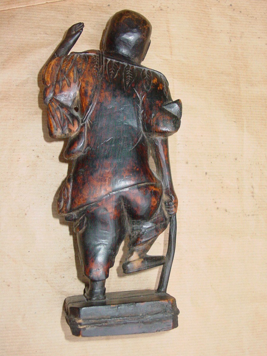 Japon, Chine Vieux Sage En Bois De Racine Sculpté 18-19ème Siècle-photo-3