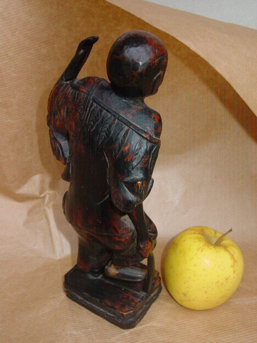 Japon, Chine Vieux Sage En Bois De Racine Sculpté 18-19ème Siècle-photo-5