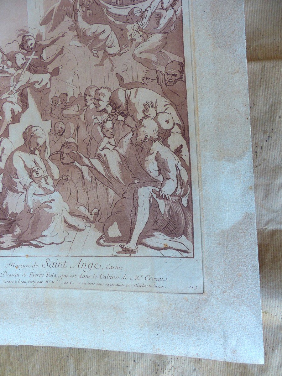 Martyrdom Of Saint-ange Carme Engraved By Caylus And Le Sueur 1729-photo-4
