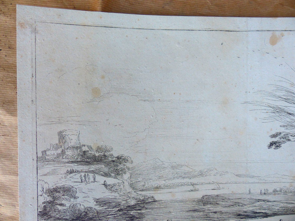 Jean Pesne (pène) (penna) Engraving 17th Italian Landscape?-photo-4