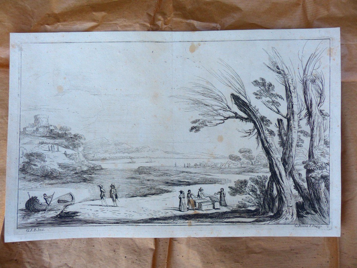 Jean Pesne (pène) (penna) Engraving 17th Italian Landscape?