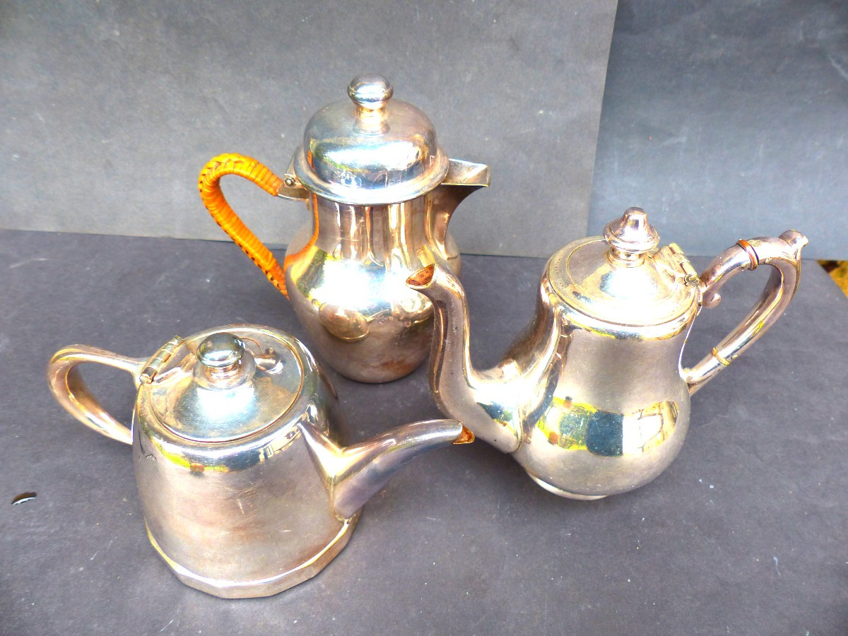 3 Silver-plated Teapots Circa 1900
