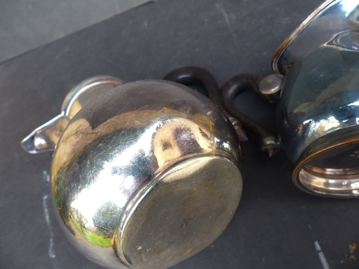Gallia Teapot & Cream Jug Silver Metal-photo-1