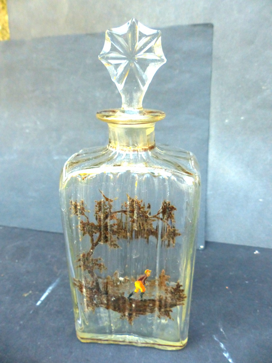 1900 Enameled Perfume Bottle With Lost Jockey-photo-4