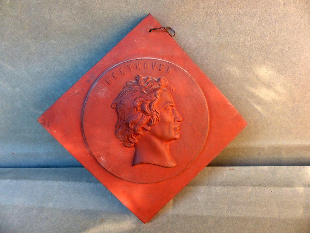Médaille Terre Cuite Du 19ème Beethoven goût J. B. Nini