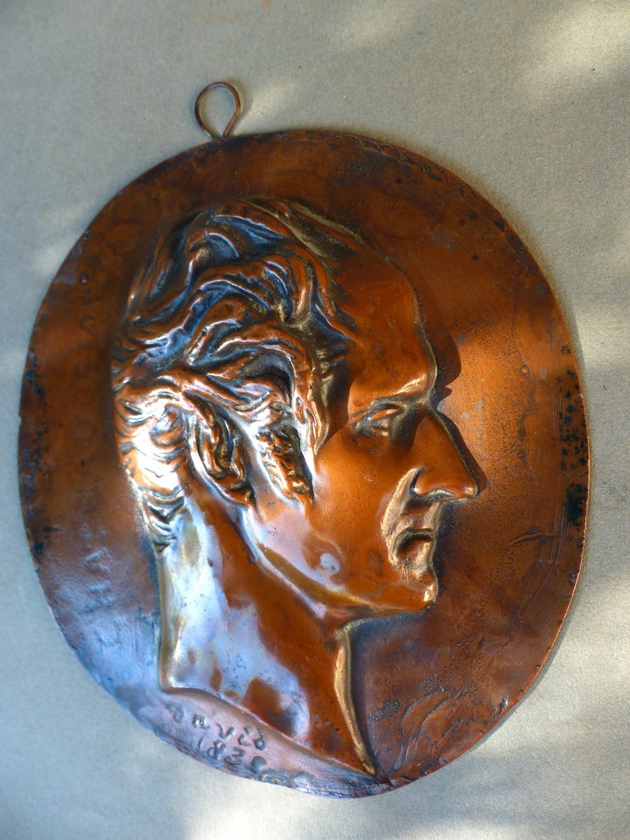 Médaille  Chateaubriand d'Aprés David Cuivre Estampé -photo-2