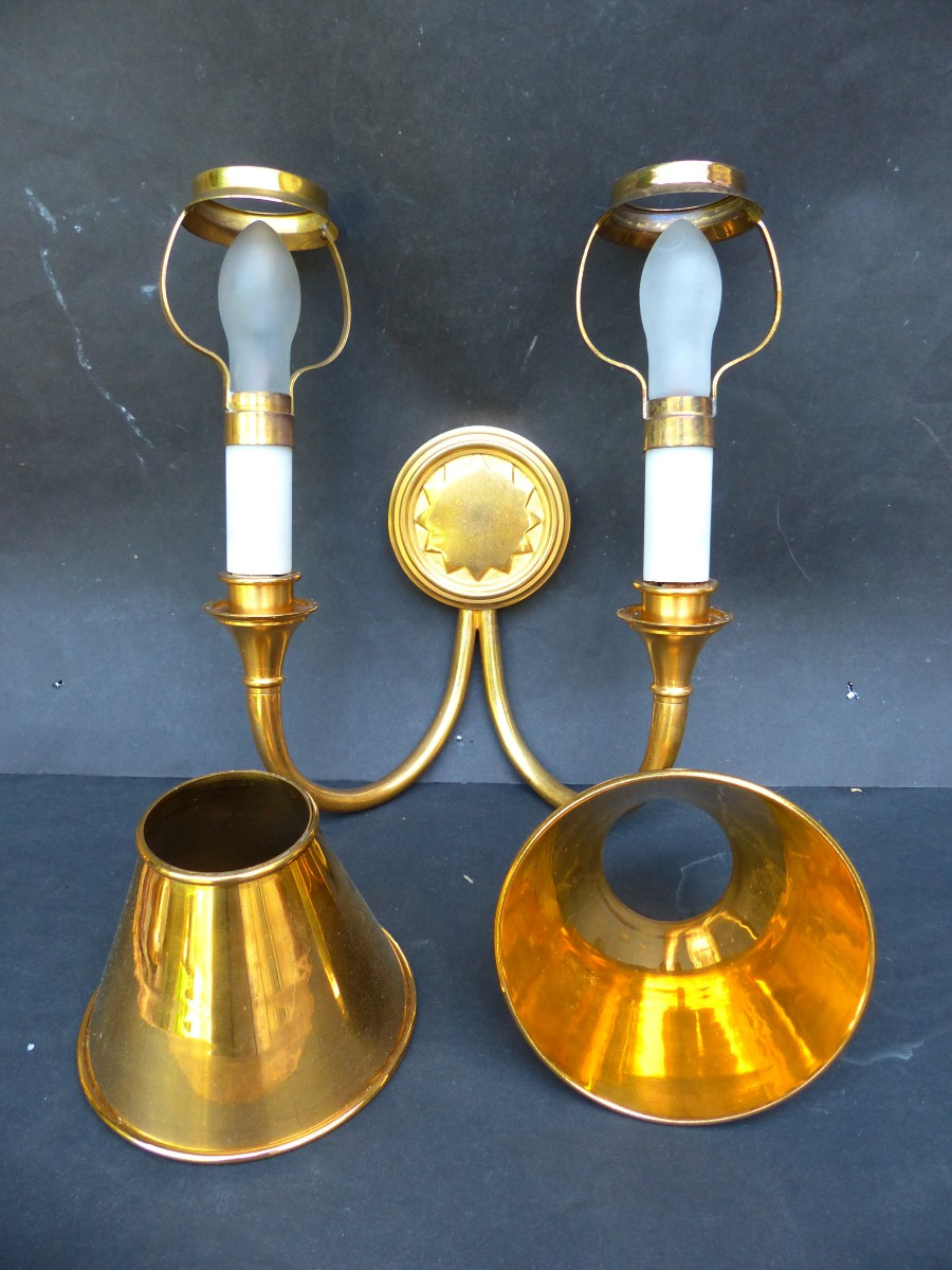 Gilt Bronze Wall Lamp Circa 1940-photo-4