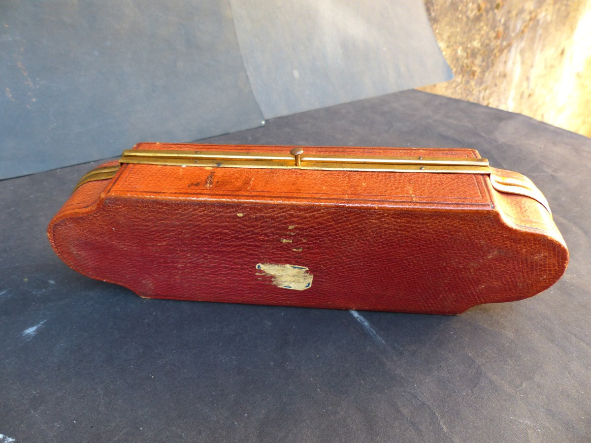 Encrier De Voyage Gainerie Cuir Napoléon III-photo-8