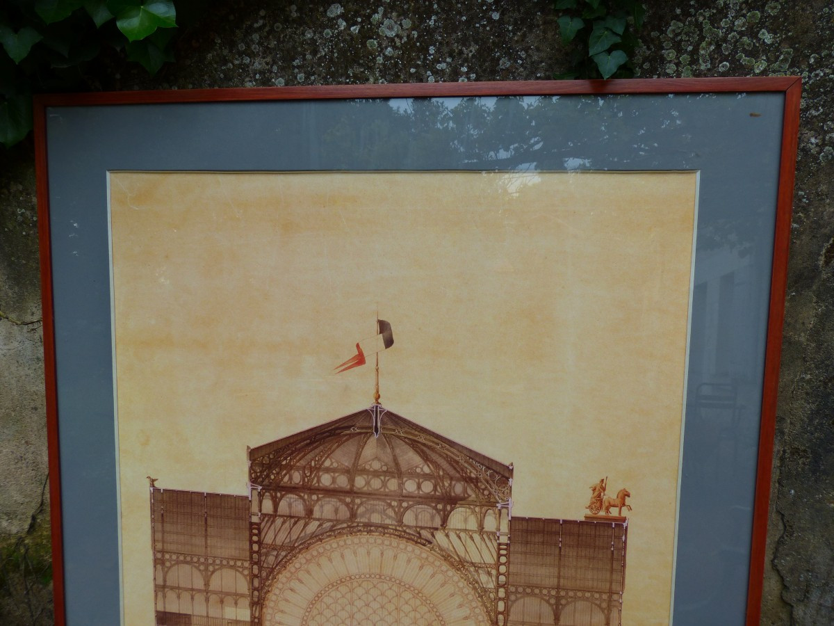 "projet d'Un Palais Des Arts Pour Les Champs-elysées 1854" Tirage Offset 1975-photo-1