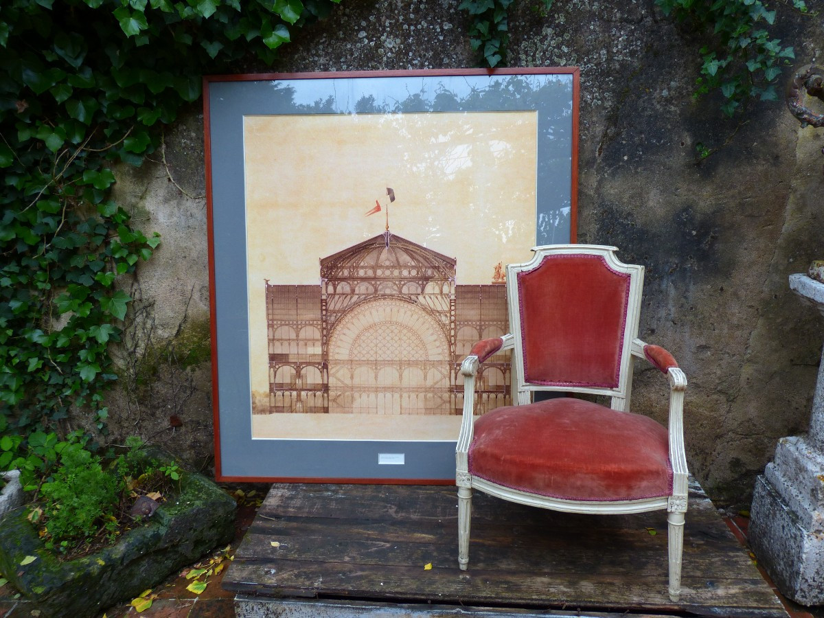 "projet d'Un Palais Des Arts Pour Les Champs-elysées 1854" Tirage Offset 1975