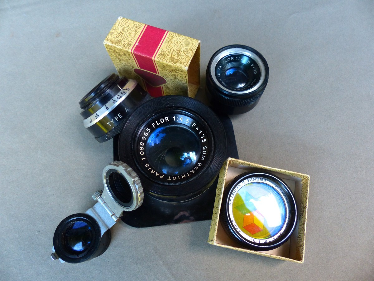 Lot Of Lenses: Berthiot, Roussel, Nikon & Yellow Medium From Rollei