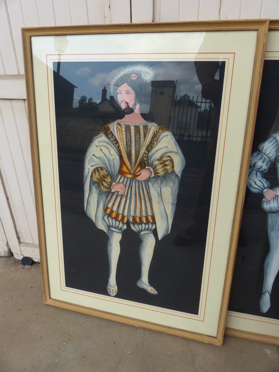 7 Grands Portraits en pied personnages historique 16 & 17ème siècle vers 1950 Henry IV-photo-4