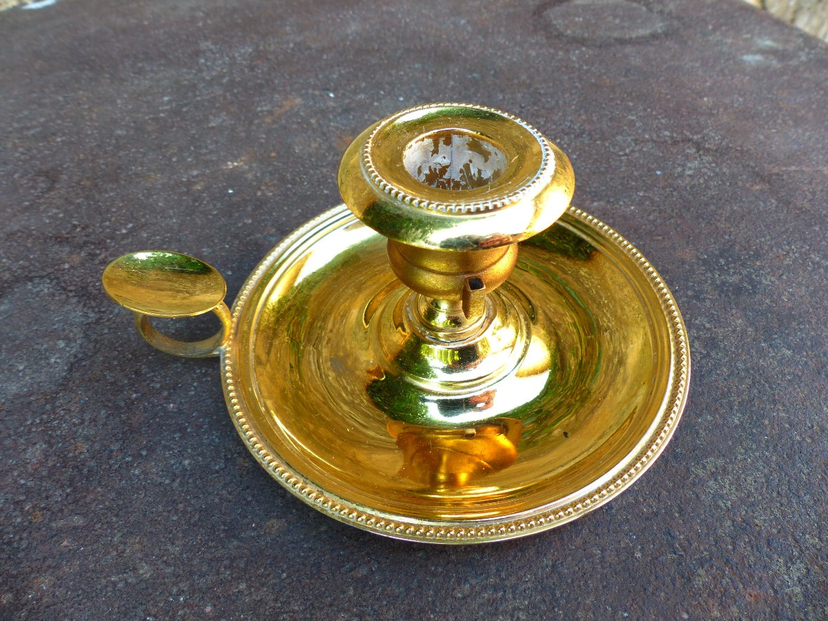 Bougeoir à Main , Rat de Cave, Louis XVI Bronze Doré XIX siècle