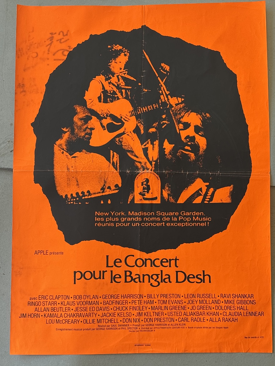 Affiche Originale : concert pour le Bangladesh 1971 