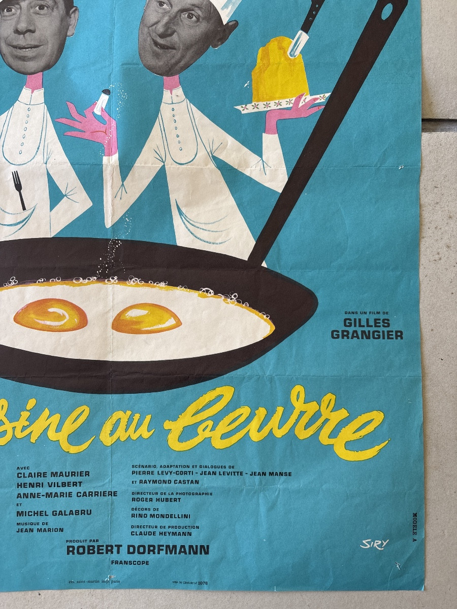 Original Poster (76.5 X 57 Cm) Cooking With Butter Fernandel, Bourvil-photo-3