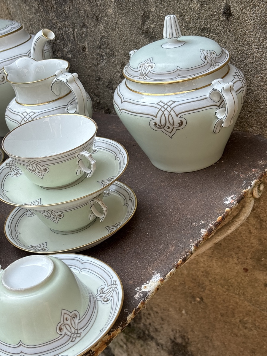 Service Café Thé Porcelaine Vers 1940-photo-3
