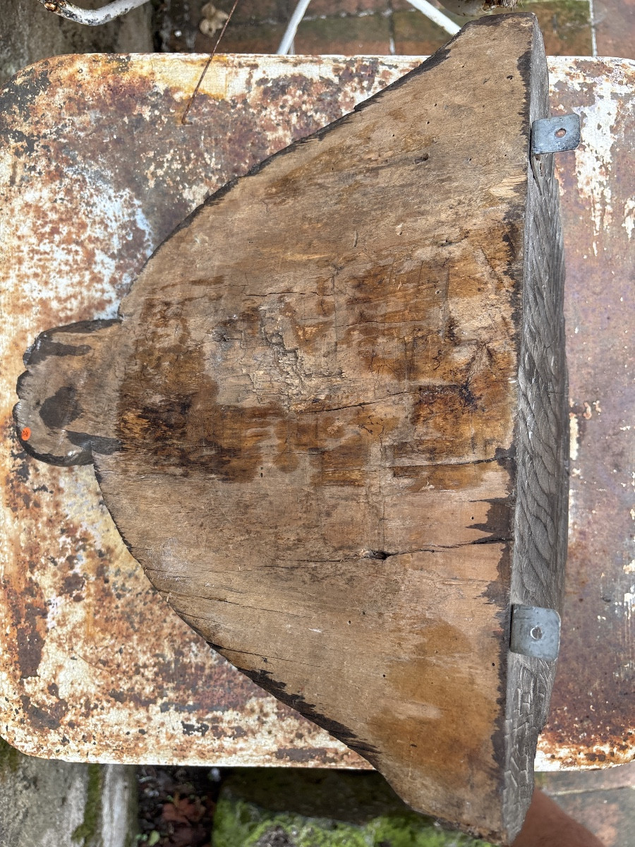 18th Century Linden Wall Console Shelf Lamp Base -photo-4
