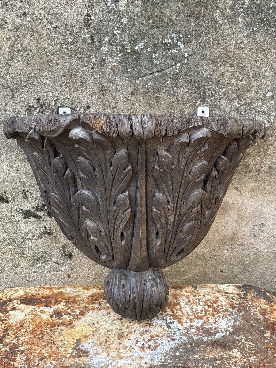 18th Century Linden Wall Console Shelf Lamp Base 