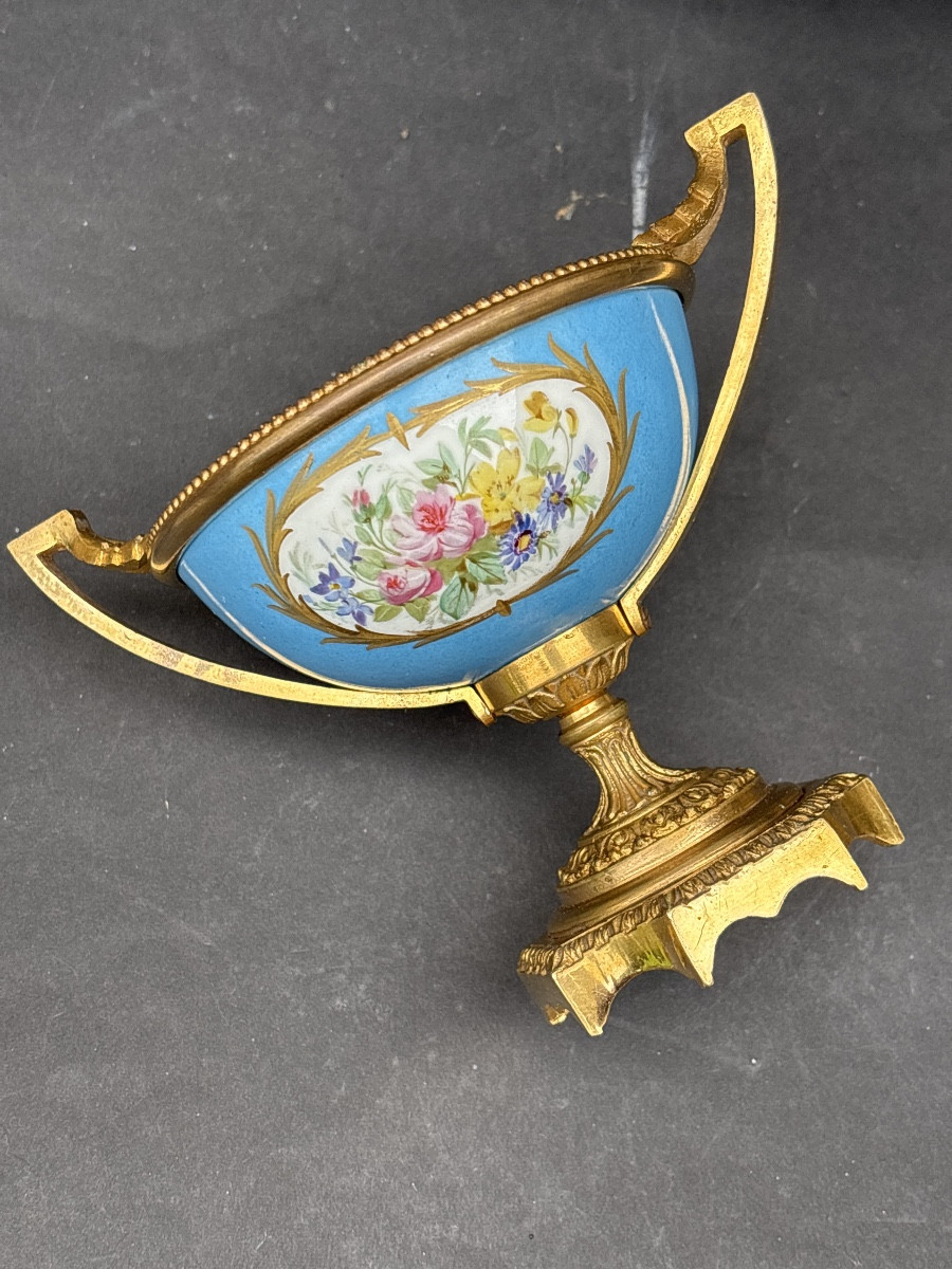 19th Century Sèvres Style Ring Sizer In Gilt Bronze And Porcelain -photo-2