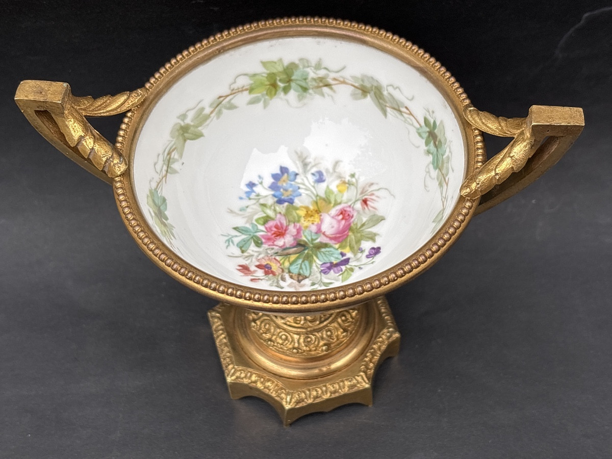 19th Century Sèvres Style Ring Sizer In Gilt Bronze And Porcelain -photo-3