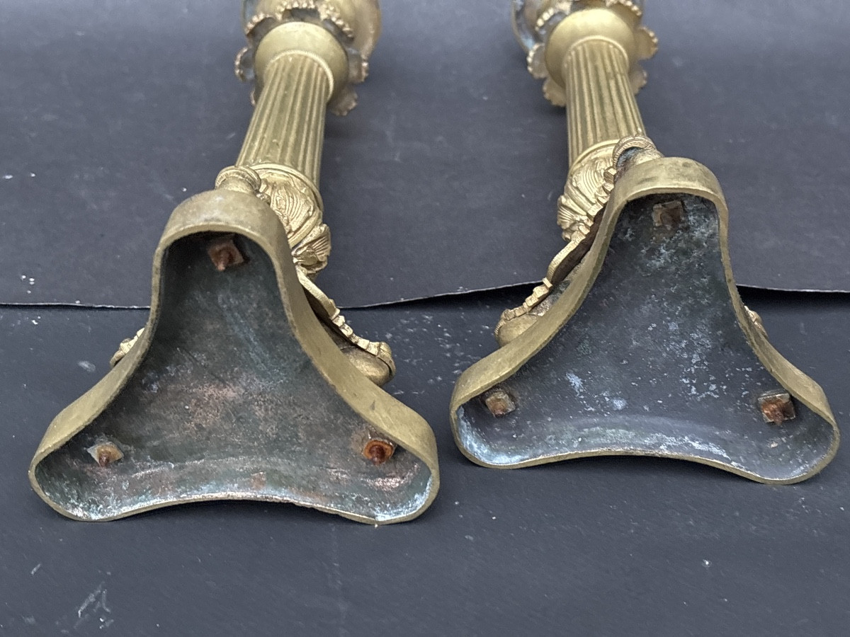 Paire Bougeoirs Restauration -photo-4