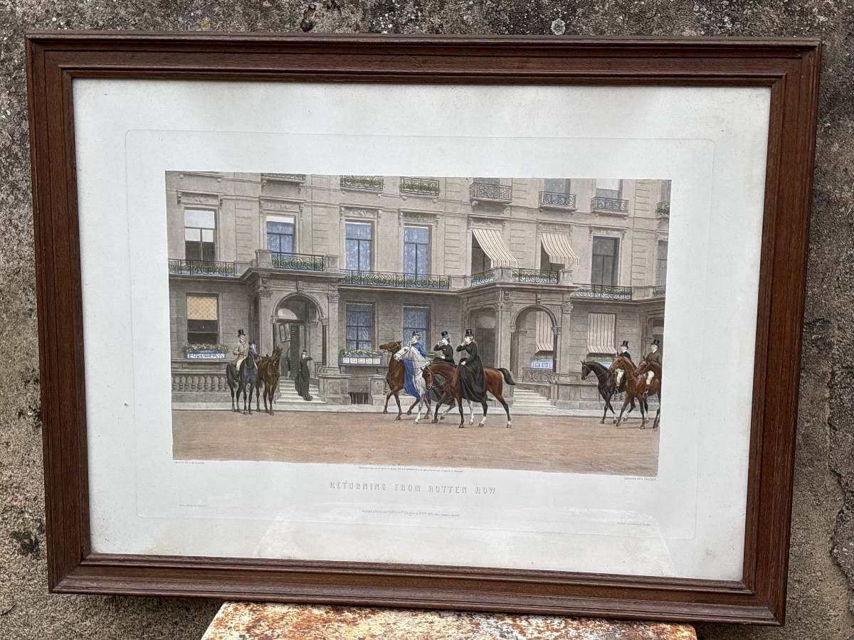 English Litho 19th Century By Girardet (83x 63.5cm.) Amazon Horse -photo-2