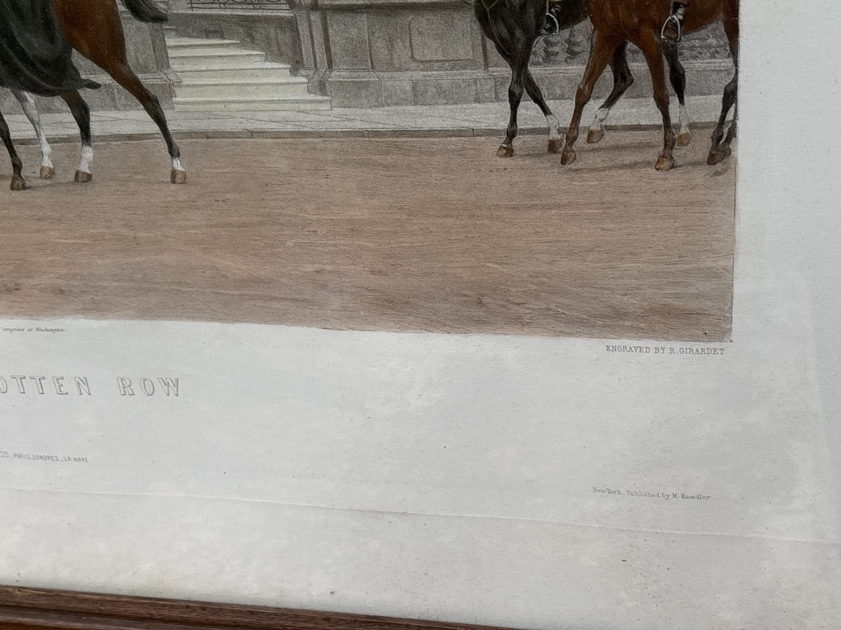 English Litho 19th Century By Girardet (83x 63.5cm.) Amazon Horse -photo-4