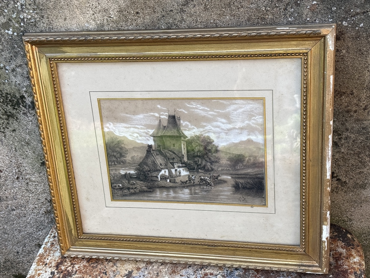 Dessin paysage romantique de 1867-photo-2