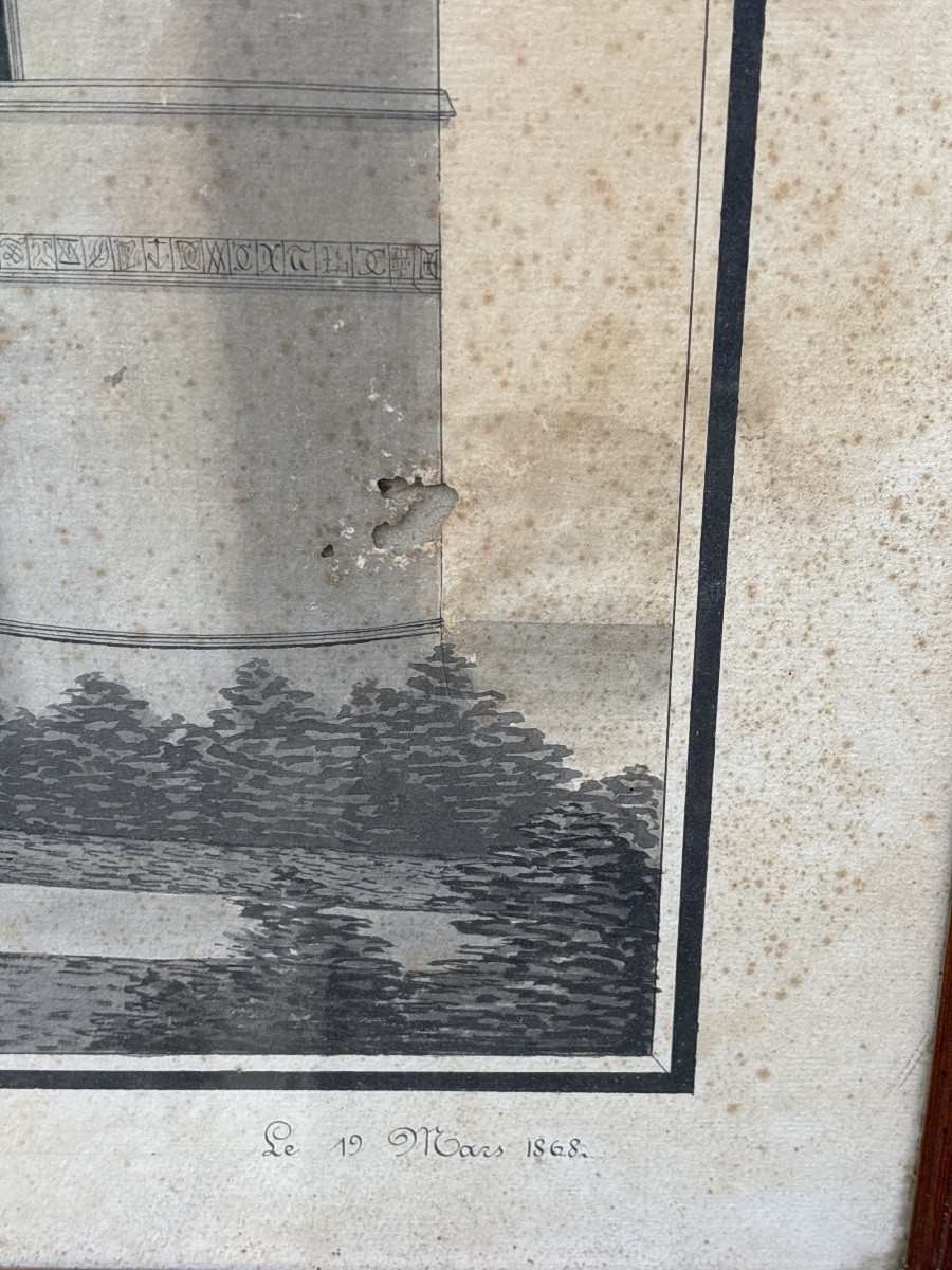 Grand Dessin Château de Chaumont Loir et Cher 1868 -photo-2