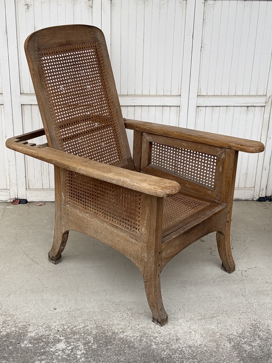 Pair Of Teak Armchairs, Ocean Liner Style, Colonial, English Winter Garden -photo-2