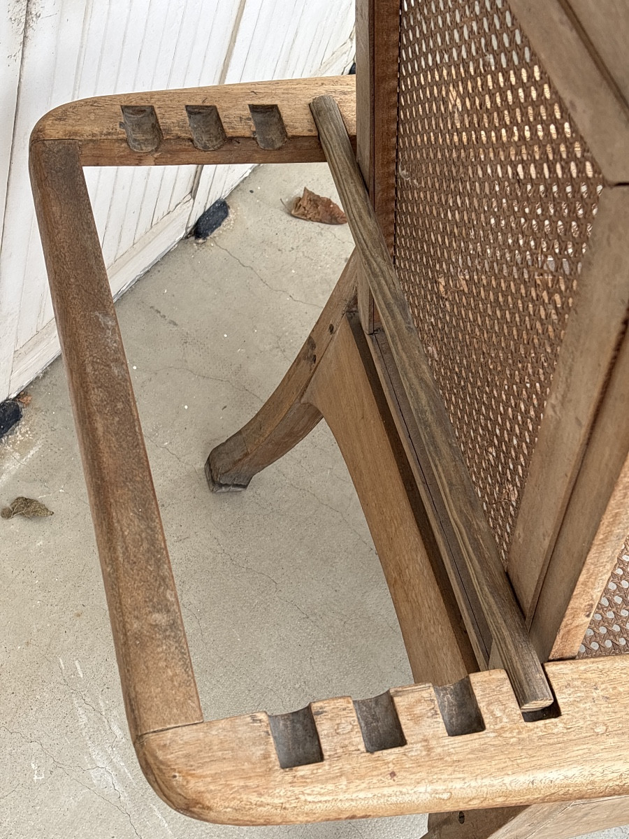 Pair Of Teak Armchairs, Ocean Liner Style, Colonial, English Winter Garden -photo-1