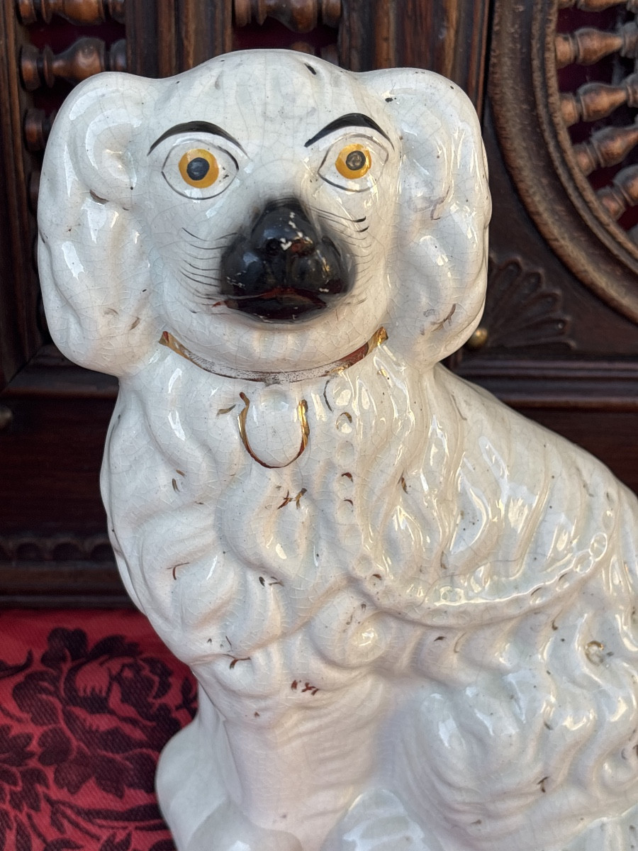 Pair Of 19th-century Staffordshire Wally Dogs -photo-3