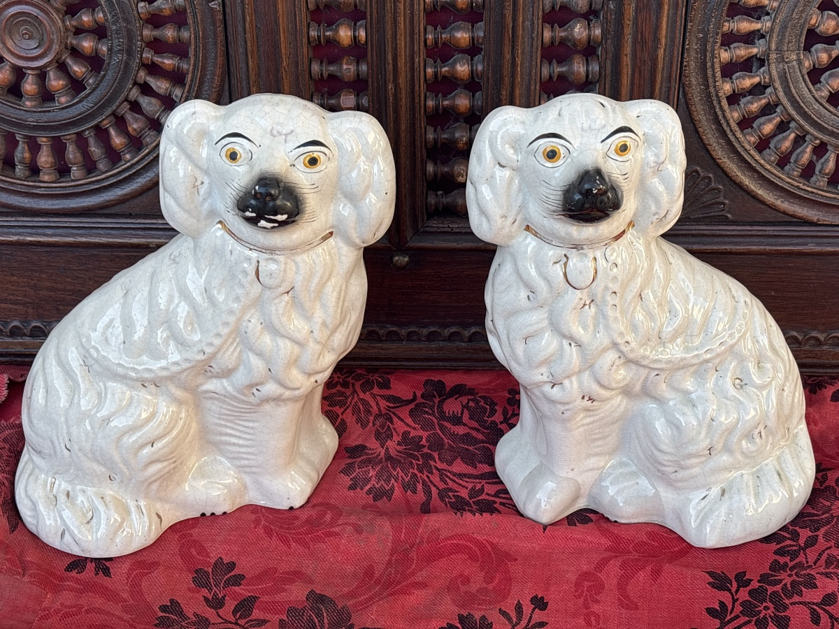 Pair Of 19th-century Staffordshire Wally Dogs 