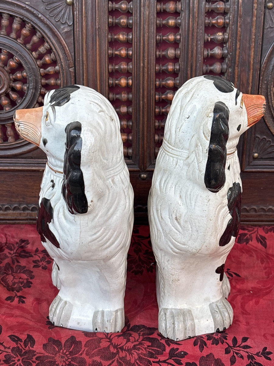 Pair Of 19th-century Staffordshire Wally Dogs -photo-4