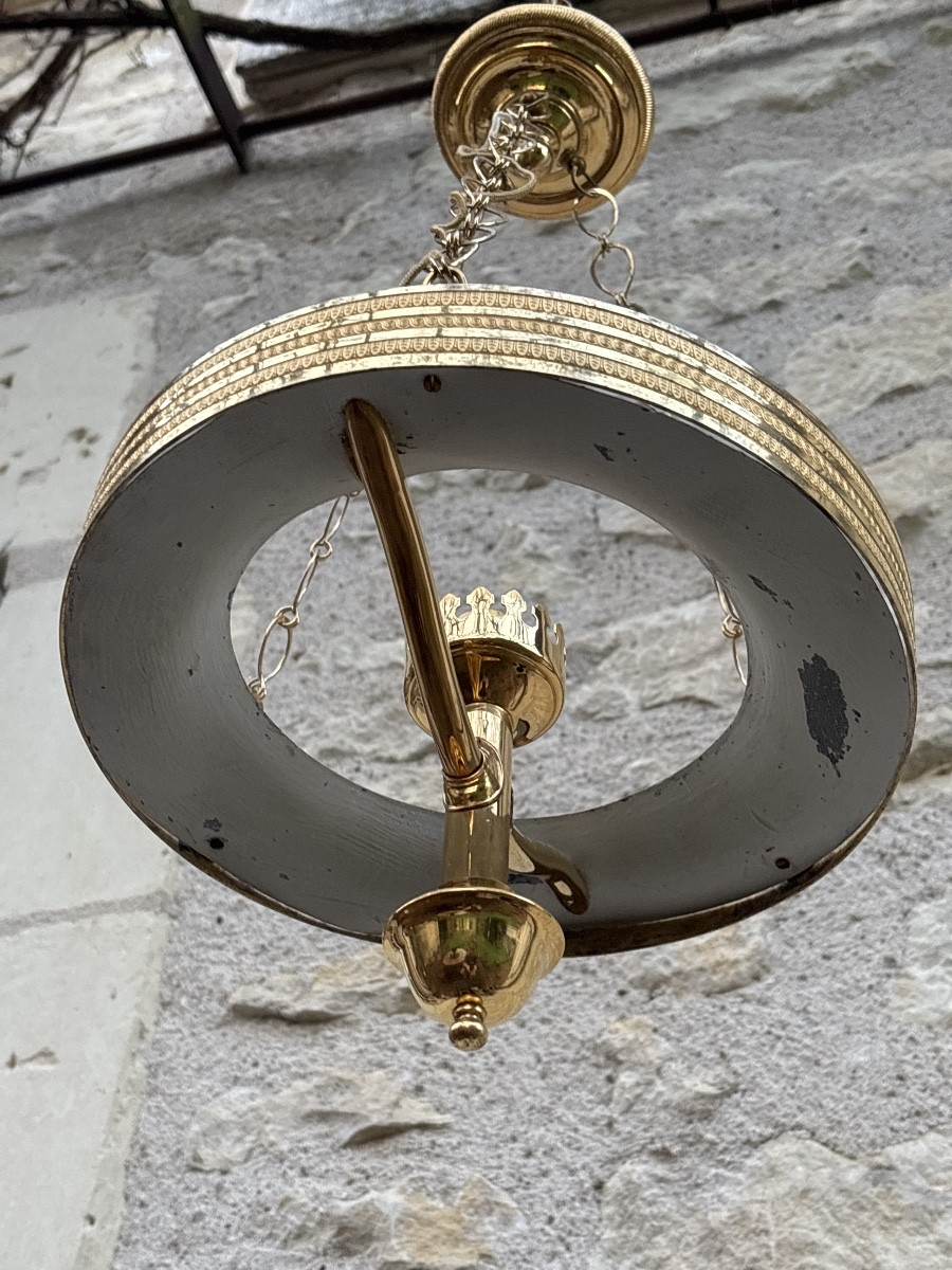 Lustre Plafonnier laiton doré -photo-2
